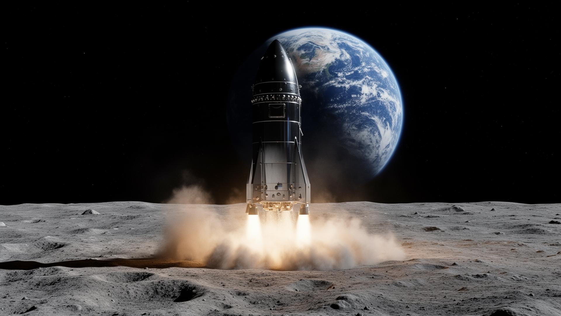 Starship landing on the Moon
